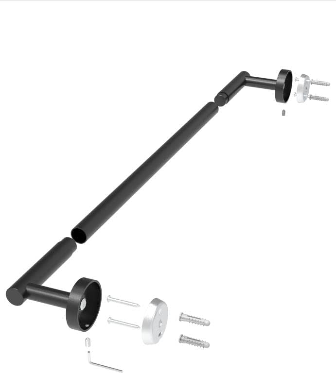 24 Inch Towel Bar Black Towel Rack for Bathroom Kitchen Towel Holder SUS304 Stainless Steel RUSTPROOF Wall Mount Total Length 26 inch (Matte Black)