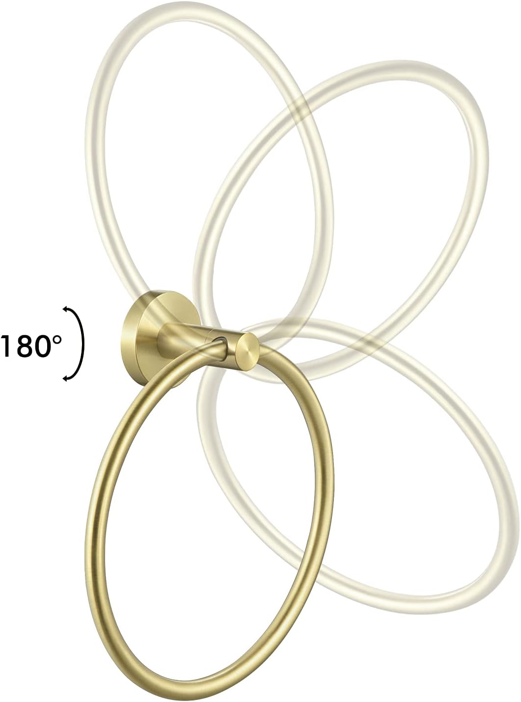 KES Brushed Gold Towel Ring Bathroom Hand Towel Holder Round Wall Mount SUS 304 Stainless Steel Brushed Gold Finish, A2180DG-BZ