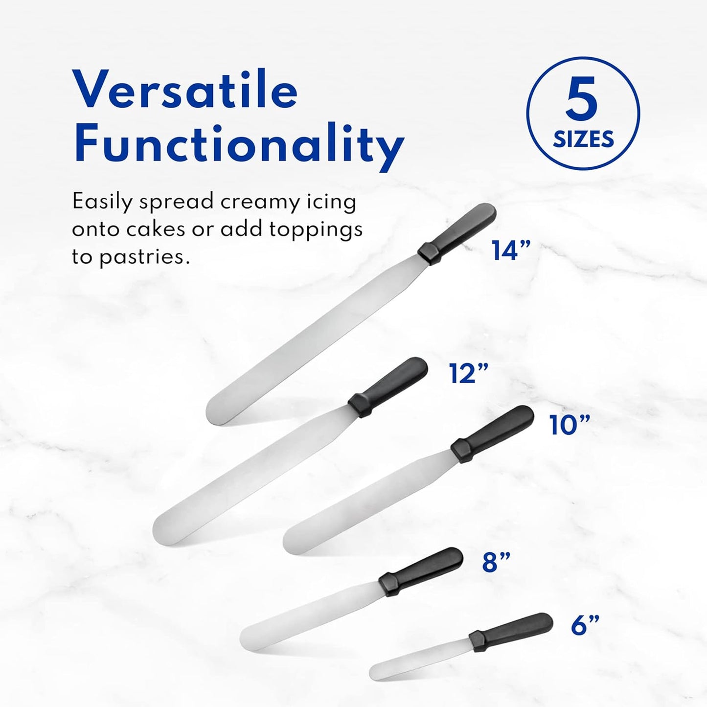 New Star Foodservice 38101 Straight Icing Spatula, 12-Inch Blade, 17-Inch Overall, Silver