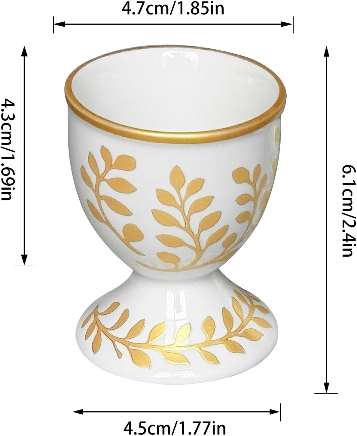 Cinf Ceramic Egg Cup Set of 2 Faux Porcelain Holder Breakfast Boiled Cooking Easy to Clean Childhood Memories Kitchen