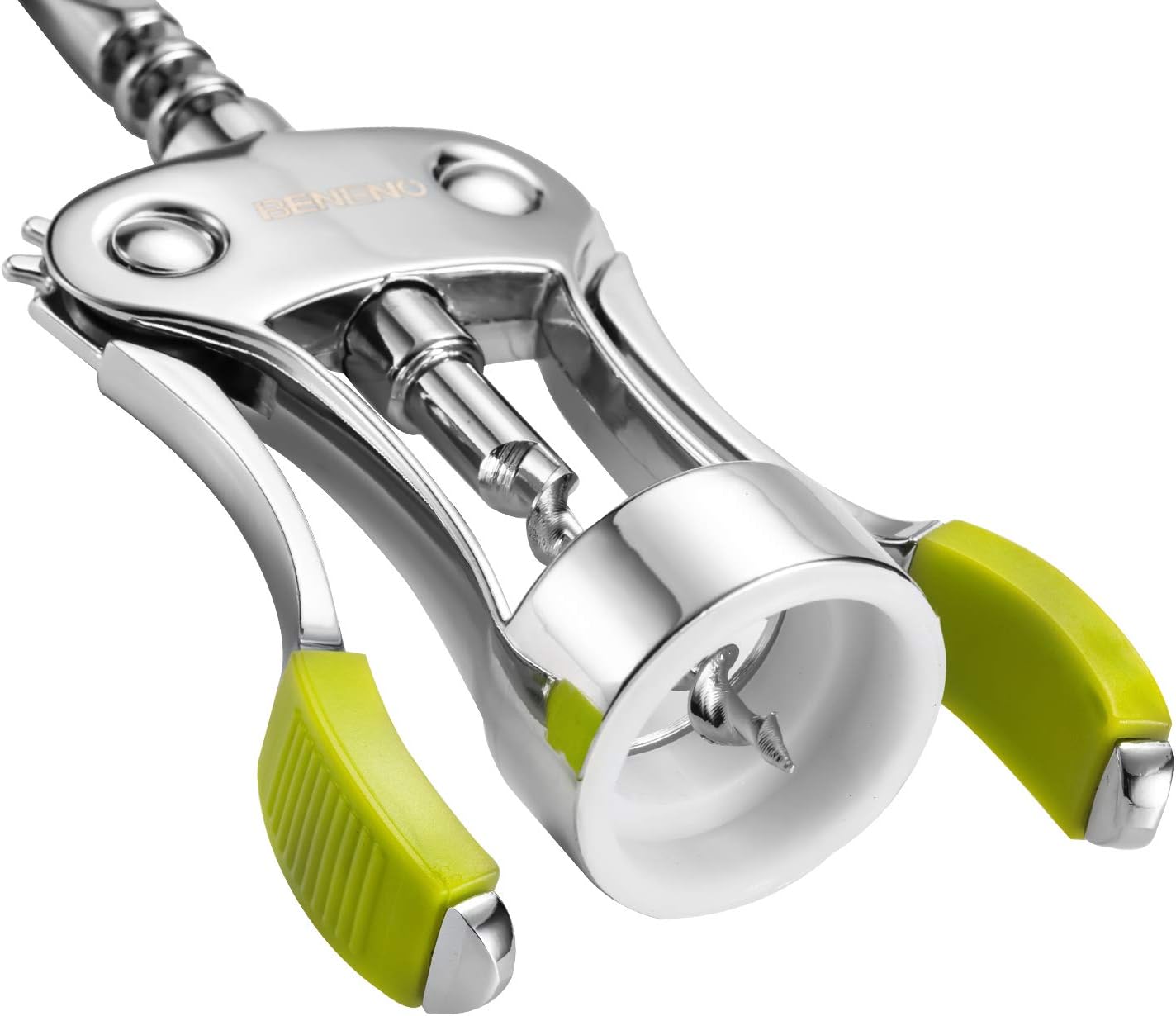 Beneno Wine Opener, Zinc Alloy Premium Wing Corkscrew with Multifunctional Bottles Opener, Sharp Wine Corkscrew with Ergonomic Non-Slip Wing Handle, Upgrade Green