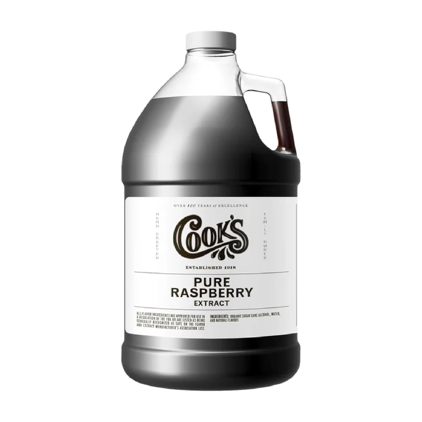 Cook's, Pure Raspberry Extract for Tarts, Pies, Fillings, Candies, and Syrup, 128 Ounces (1 Gallon)
