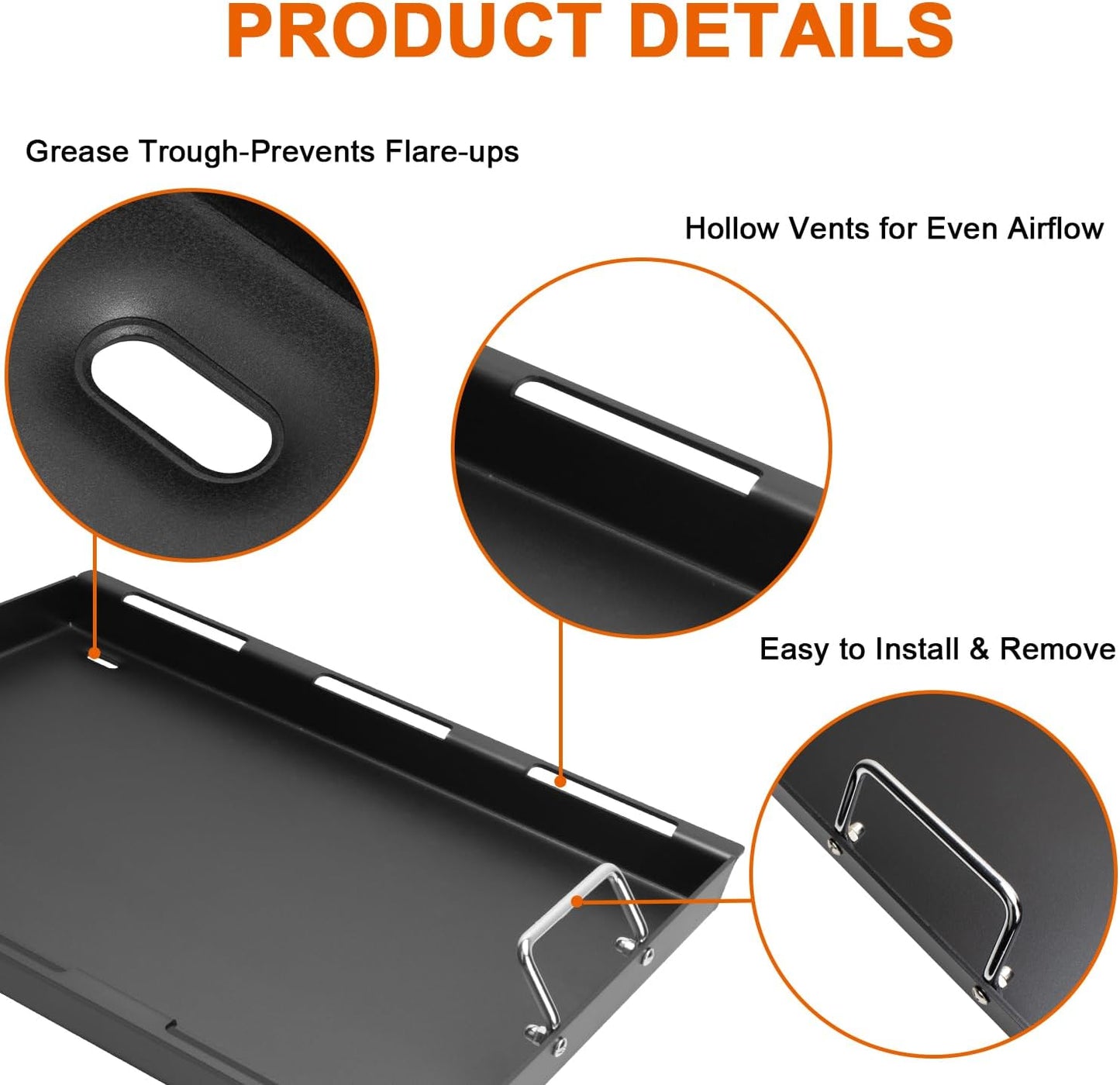 DELSbbq 6787 Full-Size Grill Griddle Insert for Weber Spirit 300 Series Gas Grills, Non-Stick Flat Top Griddle Replacement for Weber Spirit I & II 300 Series E-310 E-320 S-310 S-320 Series