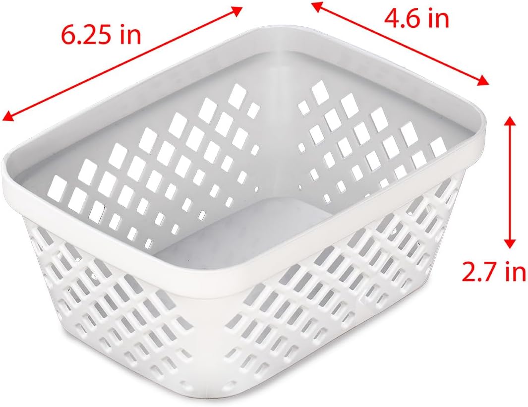 Glad Plastic Storage Basket Set - Multipurpose Drawer Trays, Kitchen Pantry Containers, and Bathroom Bins - 9 Pack Small Organizers, White
