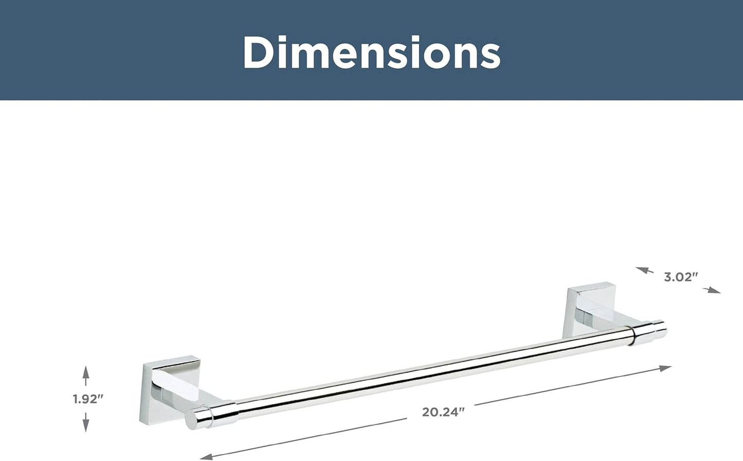 Franklin Brass Maxted (1-Pack) 18" Towel Rack for Bathroom, Polished Chrome Towel Bar for Bathroom Wall Kitchen Towel Holder Rod Wall Mounted Bathroom Accessories MAX18-PC