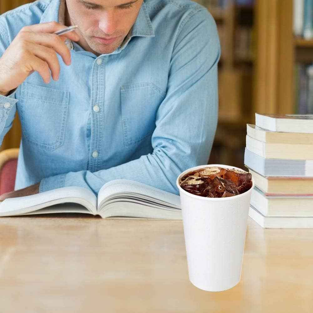 Lamosi 300 Pack Paper Cups 8 oz, Disposable Coffee Cups, Paper Coffee Cups 8 oz, White Hot/Cold Beverage Drinking Cup for Water Juice or Tea, Office Party Home Travel