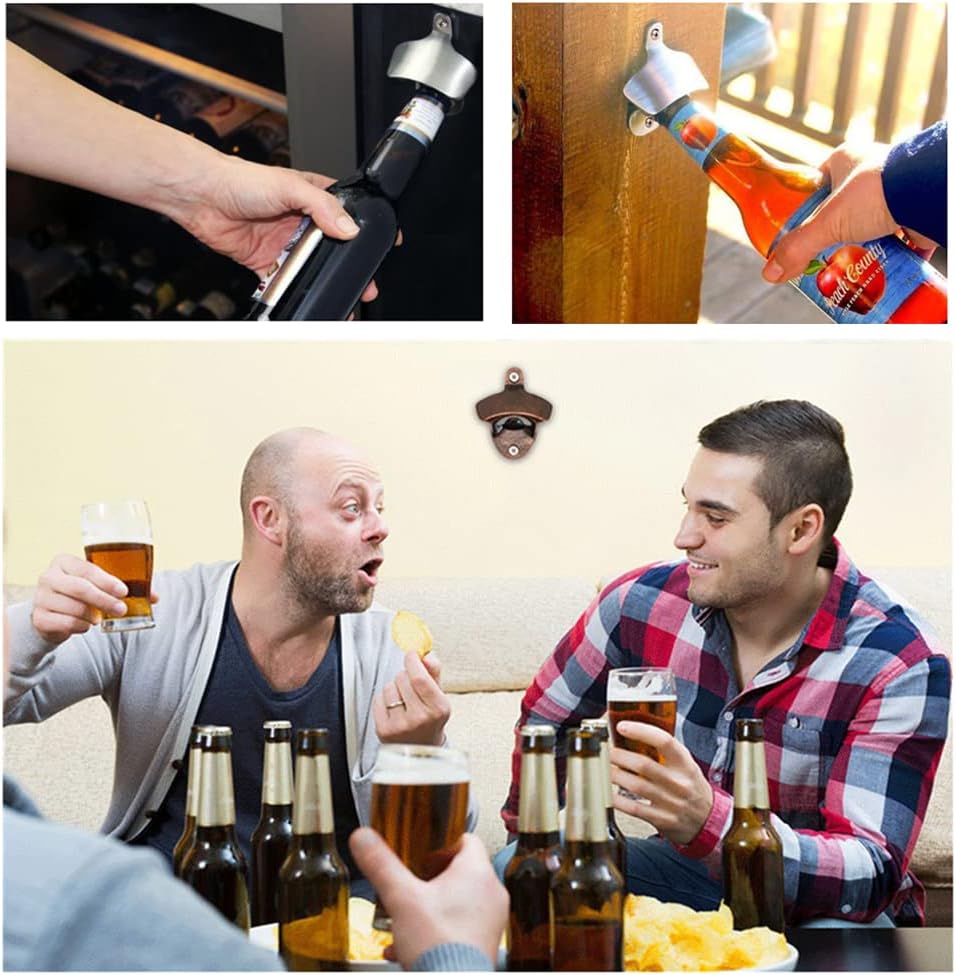 20 Pack Bottle Opener Wall Mounted, Vintage Beer Bottle Opener with Screws for Bars KTV Hotels Homes, (Bronze)