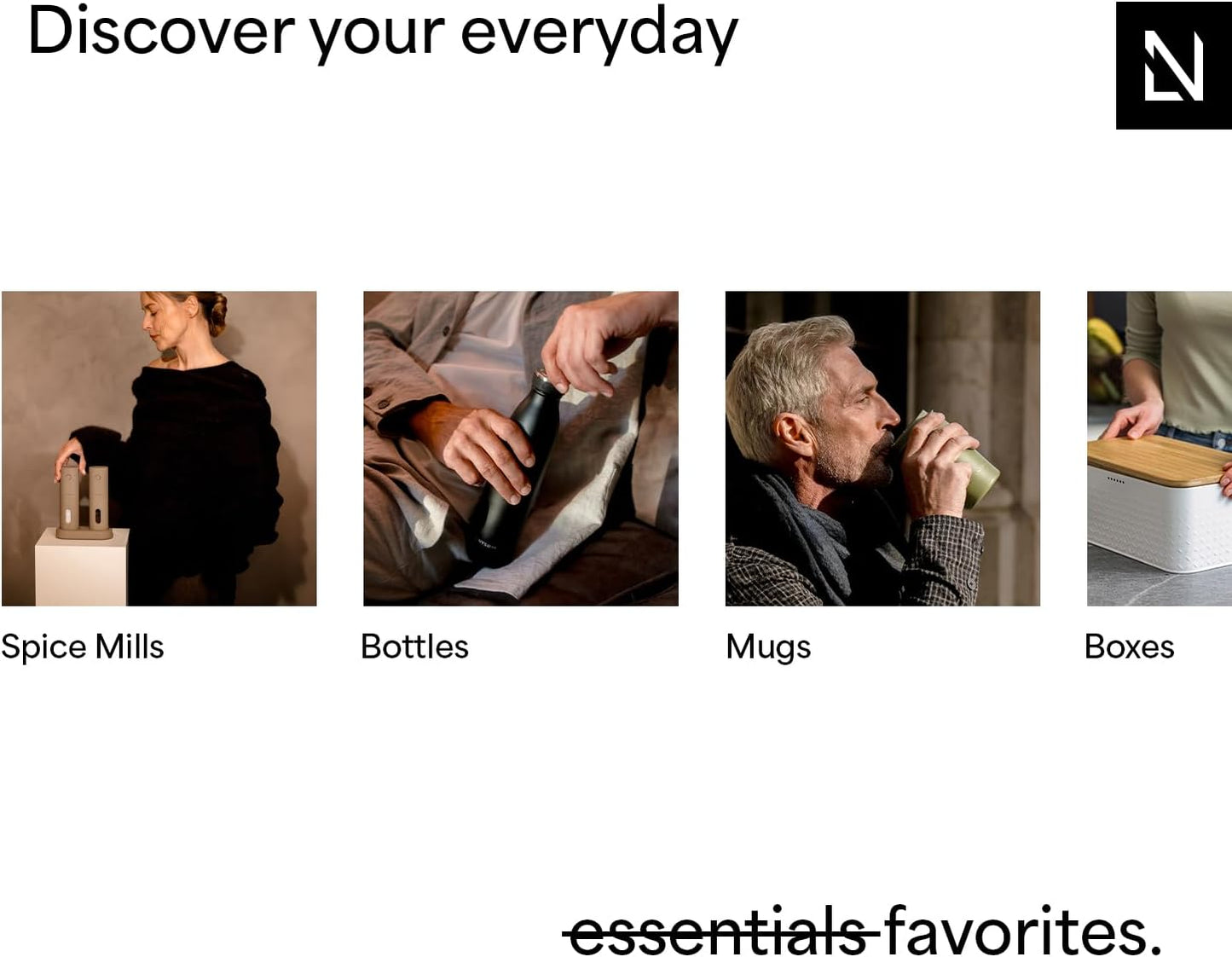 LARS NYSØM Bread Box I Metal Box with linen bag for long lasting freshness I Bread Bin with bamboo lid usable as cutting board I 14.2x7.5x5.1 In (Sage Green)