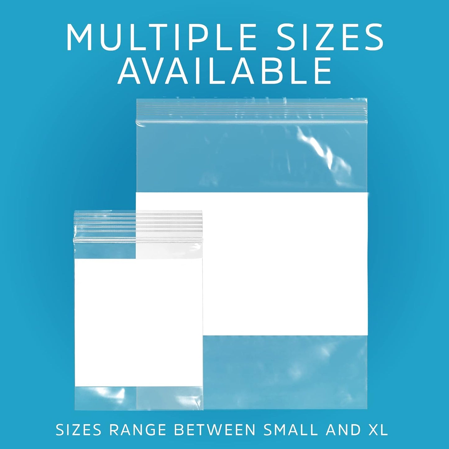 1000 Count, 6" x 8" Zip Bags, 2 Mil Thick Clear Plastic Reclosable Zipper Lock Bags with Write-on White Block, with Resealable Zip Top Lock for Food Storage, Sandwiches, Jewelry, Candy.