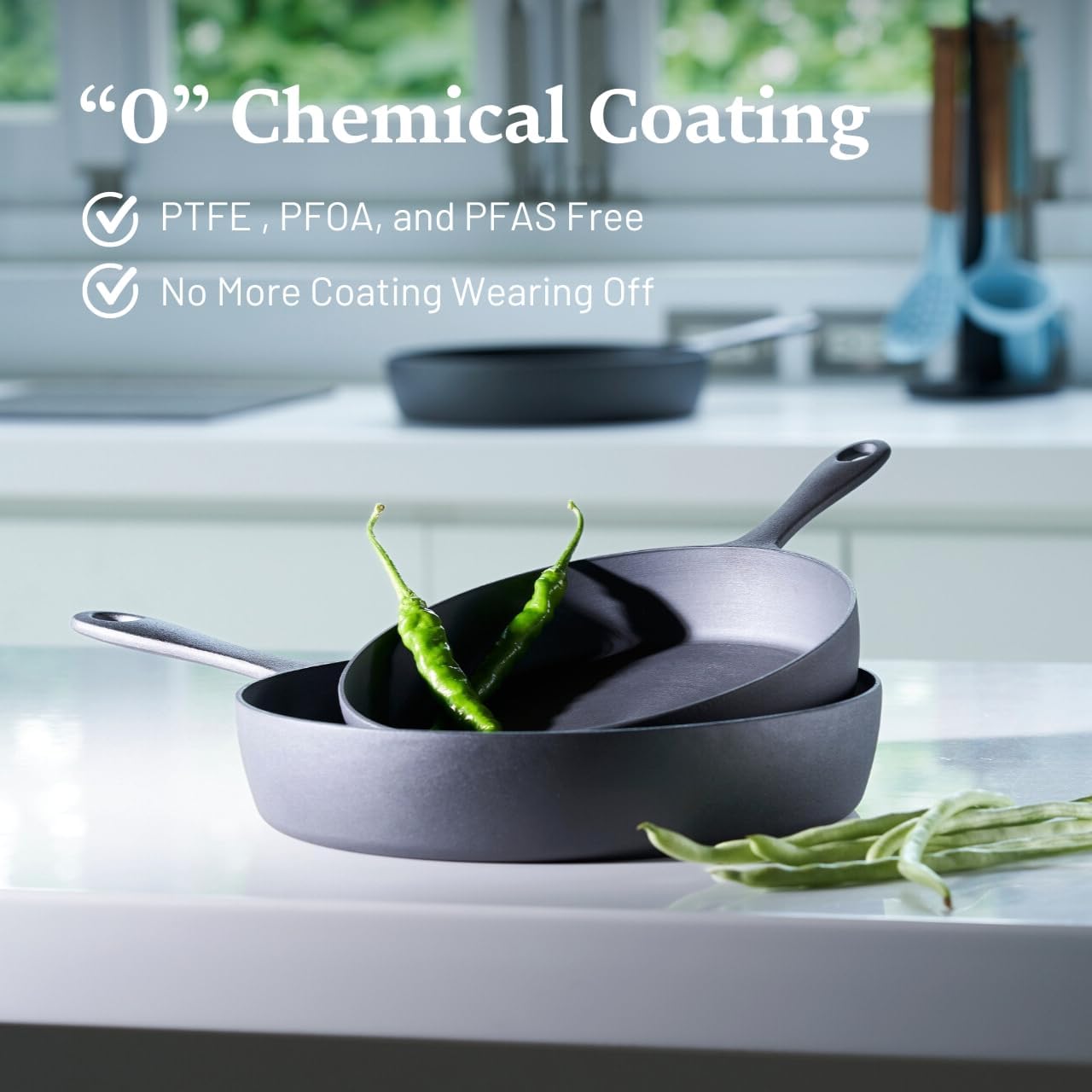 Flambo 12 Inch Cast Iron Skillet - Naturally Non-Stick, Pre-Seasoned Frying Pan, Smooth Nonstick Finish for Grilling, Frying, Sauteing, Searing, Baking - Use on Oven, Stove, Grill, or Campfire