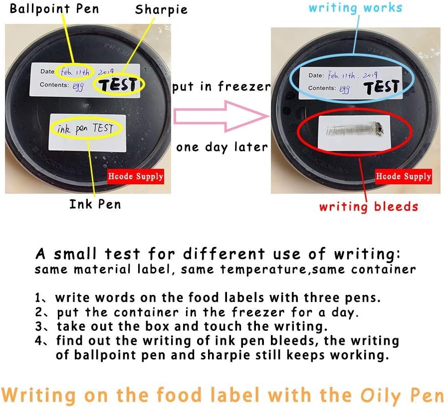 Hcode 2 x 3'' Self-Adhesive Removable Freezer Food Labels- Easy Clean Leaves No Residue- Cooler Food Storage Freezer Stickers Plastic Paper Perfect for Reusable Containers 300 Stickers (2x3 Fill in)