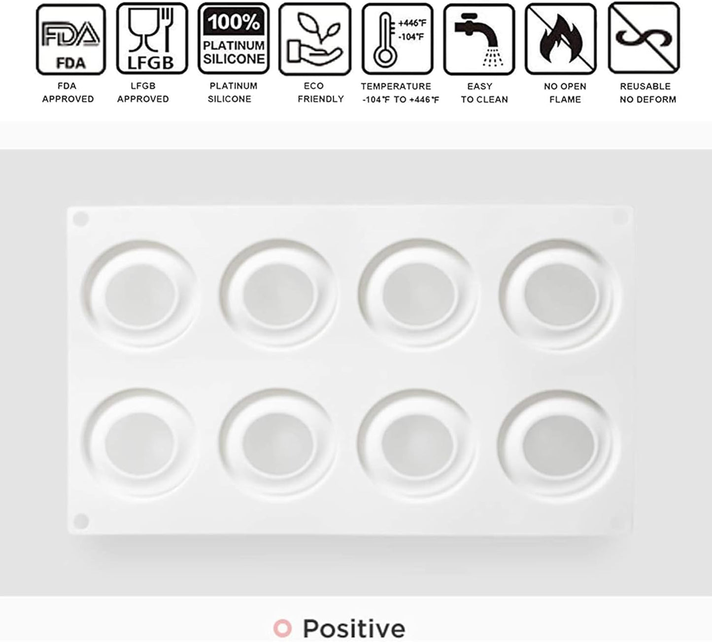 OCPO KITCHEN Apple Silicone Mold for Baking Mousse Cake Dessert Pastry Chocolate Fruit Pudding Jelly Ice Cream Christmas Cake Decoration Mold, Non-Stick and Easy Release, Apple Shape (8-Cavity)