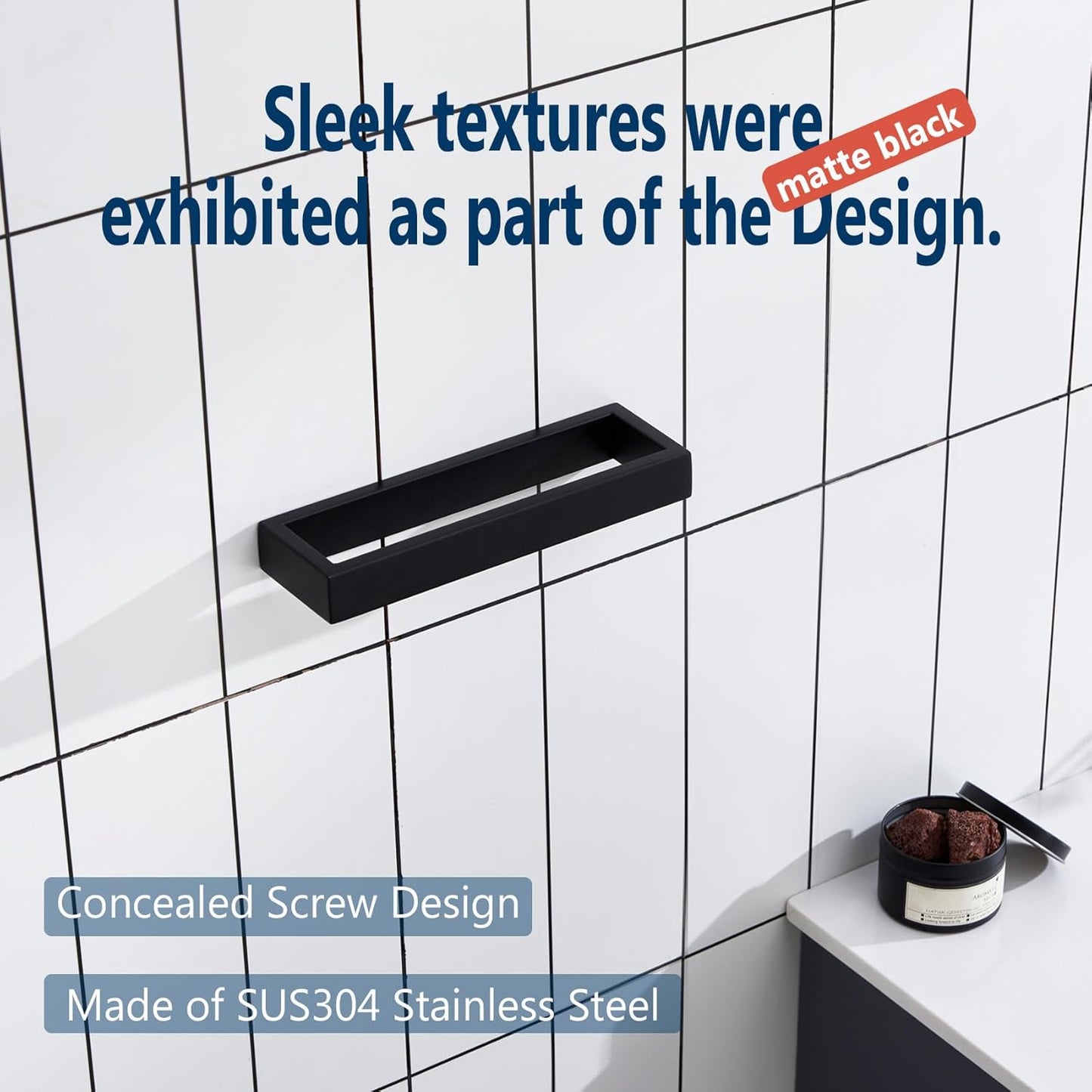 KOKOSIRI Towel Ring Matte Black Hand Towel Bar Holder 9-Inch Kitchen Rack Stainless Steel for Bathroom Hardware Wall Mounted, 1 Pack B4008BK-L9