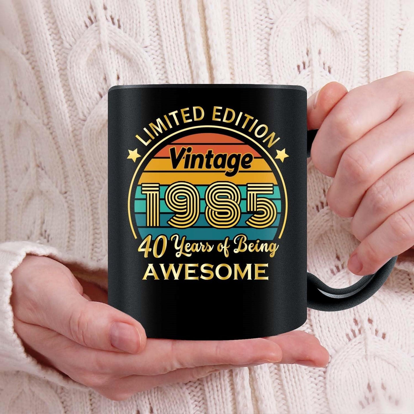 QUPT 40th Birthday Gifts for Women Men, 40th Birthday Gifts for Him, 1985 Birthday Gifts for Women Men, 40 Years Old Gifts, 1985 Birthday Gifts for Her Him, 40th Birthday Presents Coffee Mug