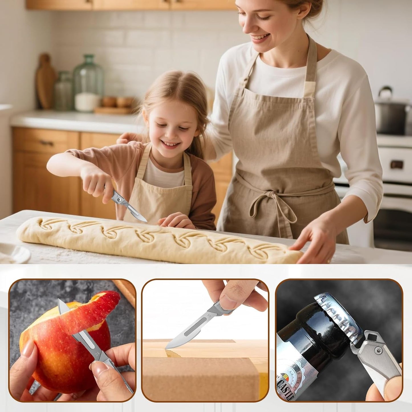 Bread Lame Dough Scoring Tool – Multi-Purpose Scoring Knife, Folding Bread Scorer Tool for Sourdough & Bread Baking with 10 Bread Razor Blades (Grey)