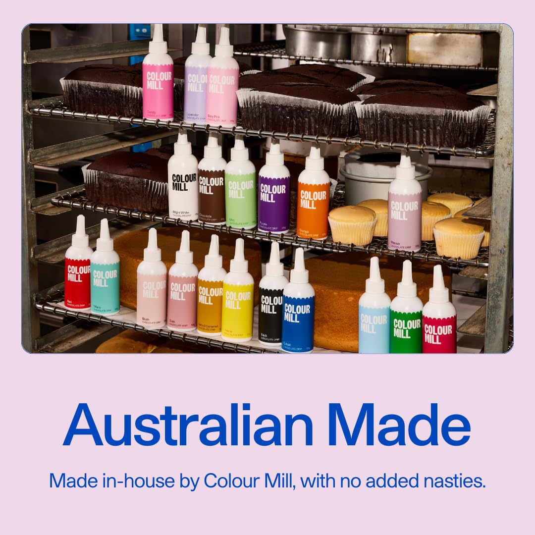 Colour Mill Chocolate Drip Easy-Melt Drizzle for Desserts, 125 Grams Candy