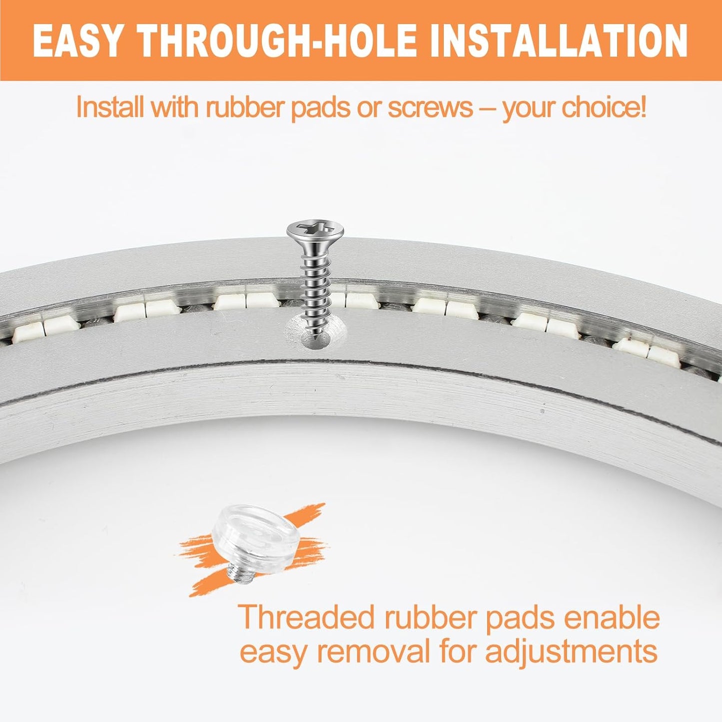 TamBee 12 Inch Mute Lazy Susan Bearing Base - 300lb Capacity Aluminum Heavy Duty Lazy Susan Turntable Mechanism Kit for Smooth Rotation, Universal Hardware for DIY Furniture, Table (Base Only)