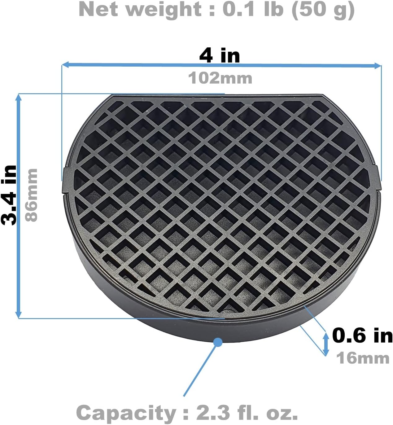 Coffee Drip Catcher 4 inches Small Drip Tray for Drink Dispenser Espresso Machine Carafe Tea Station Water Urn Durable ABS Plastic, Black, PDT0627S