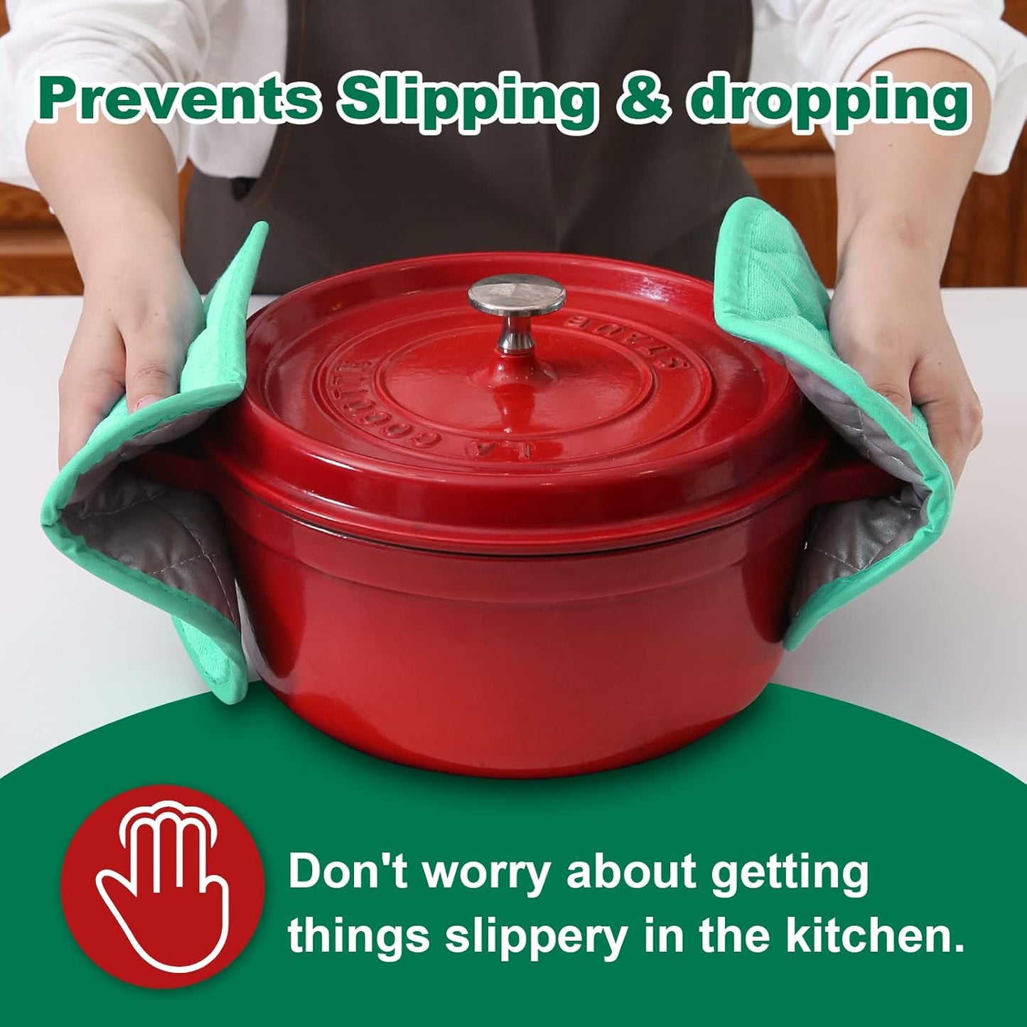 Joyhalo 6 Pack Pot Holders for Kitchen,Cotton Oven Holder with Great Heat Resistance,Non Slip Hot Pads for Kitchen Clearance,Aqua