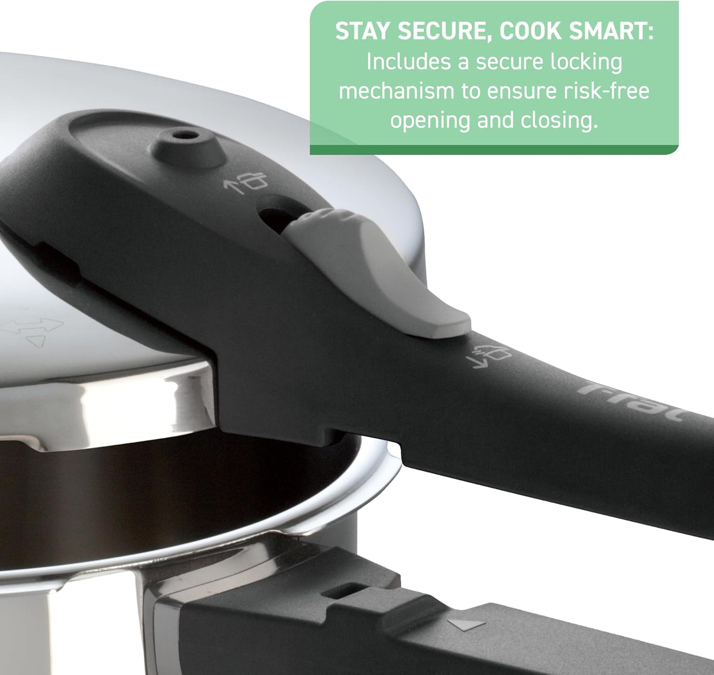 T-fal Ultimate Stainless Steel Pressure Cooker 6.3 Quart, Induction Compatible, Secure Locking Lid, Safe & Easy to Use, Cookware, Pots and Pans, Kitchen, Dishwasher Safe, Silver