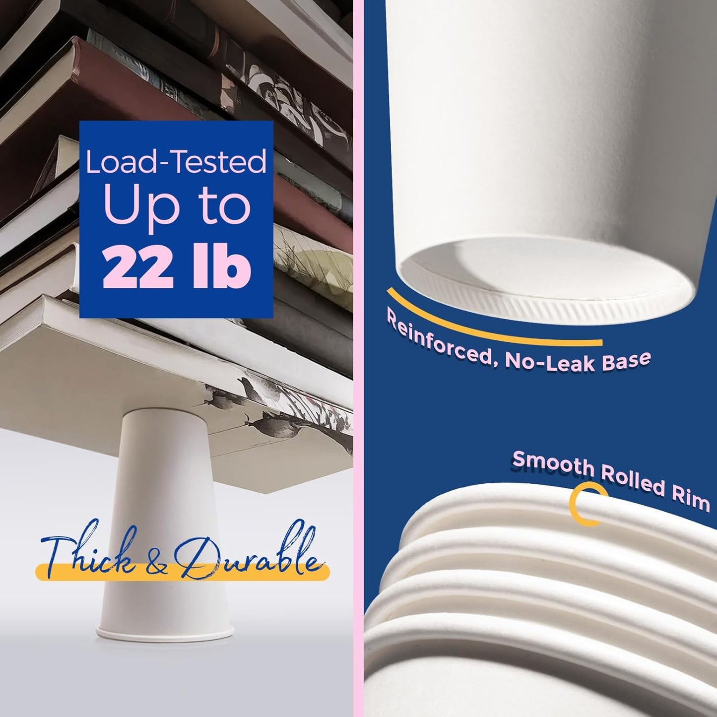 Fit Meal Prep 500 Pack 16 oz Disposable Coffee Cups with Lids, Sleeves, Leak-Proof To Go Coffee Cups with Lids, Durable Hot Paper Cups for Home, Office, Party, Business