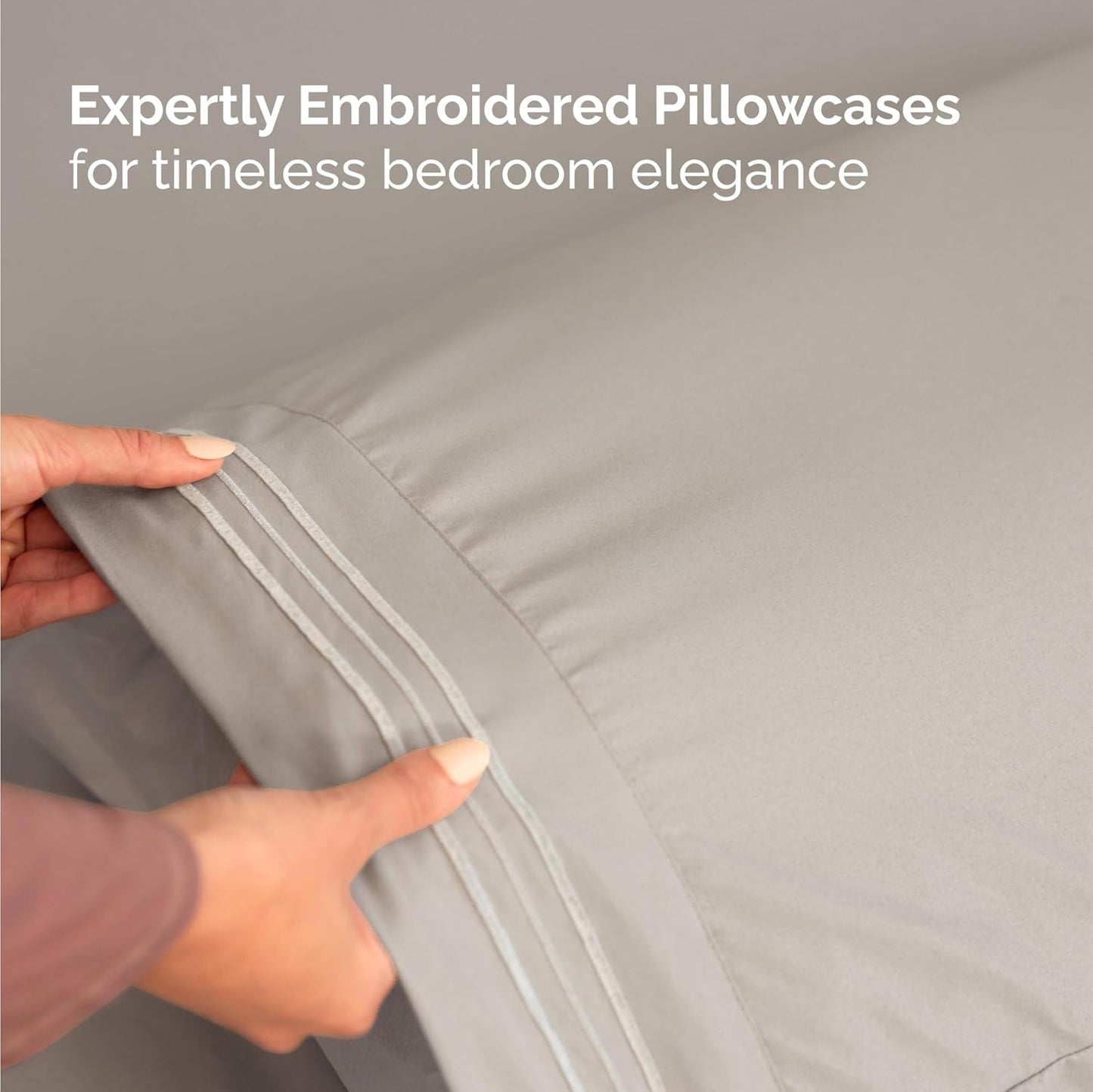 Twin Size 3 Piece Sheet Set - Comfy Breathable & Cooling Bed Sheets Set - Hotel Luxury Bedding for Women, Men, Kids, Teens, Boys & Girls - Deep Pockets, Soft and Wrinkle Free - Oeko-Tex - Light Grey