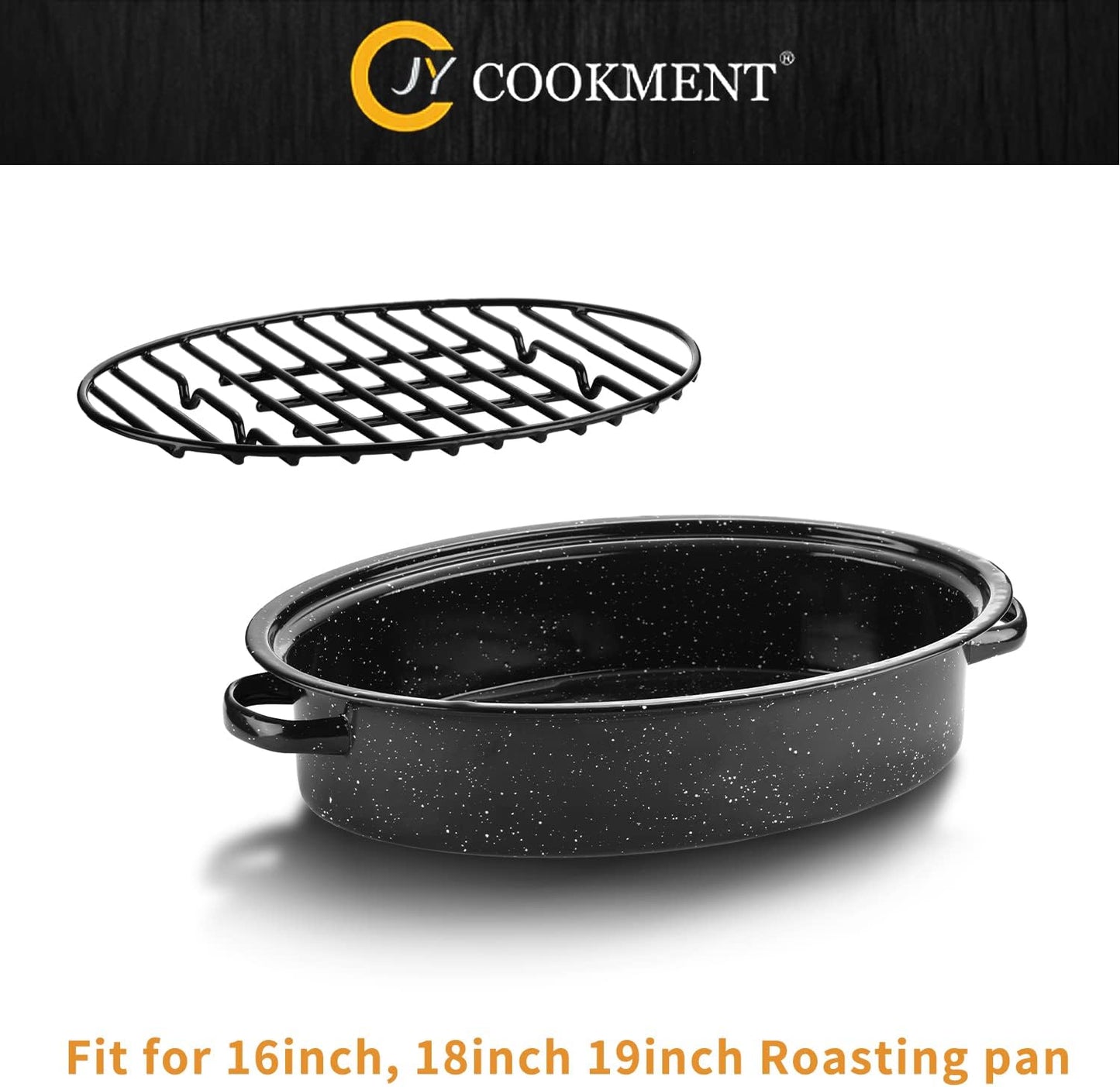 JY COOKMENT Roasting Rack with Integrated Feet, Cooling Drying Rack With Enameled Coating, PTFE Free, Great for Cooking, Roasting, Drying, Grilling, Dishwasher Safe (12.5"x8.5")