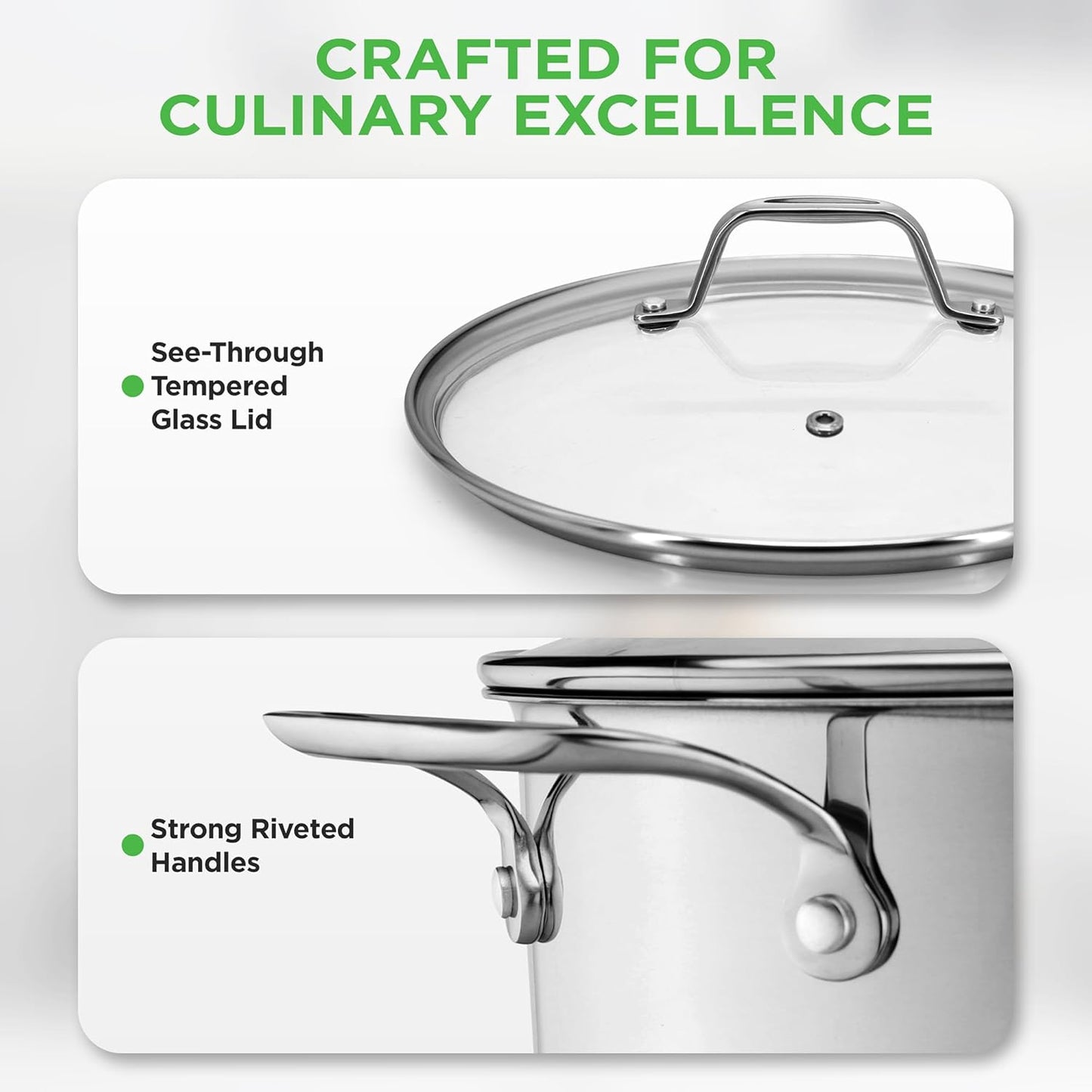 NutriChef 19-Quart Stainless Steel Stockpot – 18/8 Food Grade Heavy-Duty Induction-Compatible Pot with See-Through Lid, Ideal for Stews, Broths, Simmering & Soups, Dishwasher Safe – NCSP20