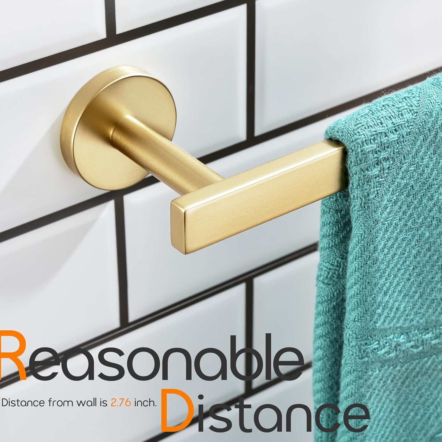 Hand Towel Rings Bathroom Towel Holder Modern Small Bath Towel Bars Stainless Steel Wall Mounted Brushed Gold AN3001GD