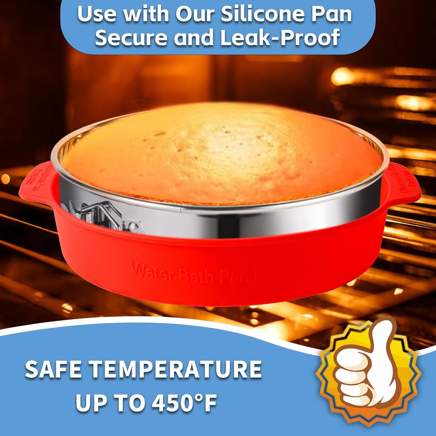 4, 7, 9 Inches Springform Pan Set - 304 Stainless Steel Nonstick Springform Cake Pan Set with Removable Bottom, 10 Inch Leakproof Silicone Cheesecake Pan Protector with 60 Pcs Parchment Paper
