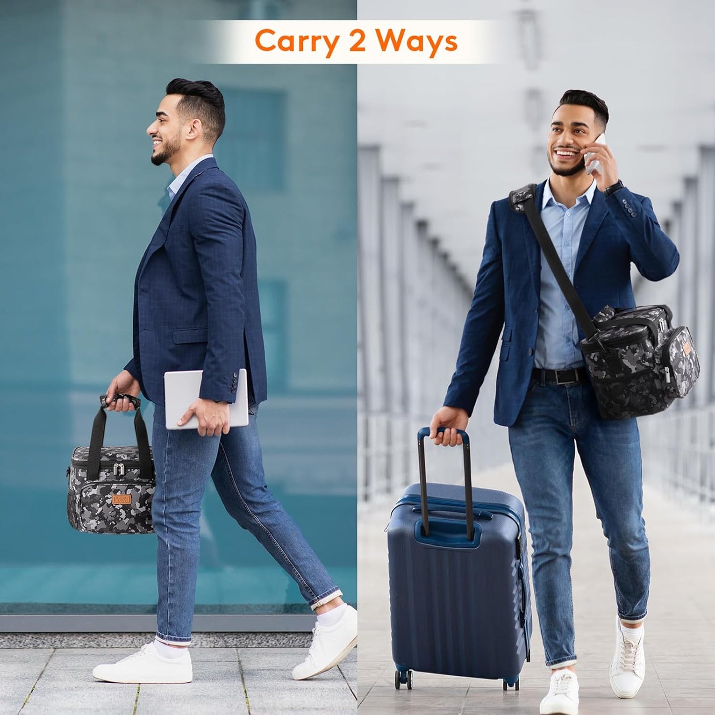 Lifewit Medium Lunch Bag Insulated Lunch Box Soft Cooler Cooling Tote for Adult Men Women, Black Camo 12-Can (9L)