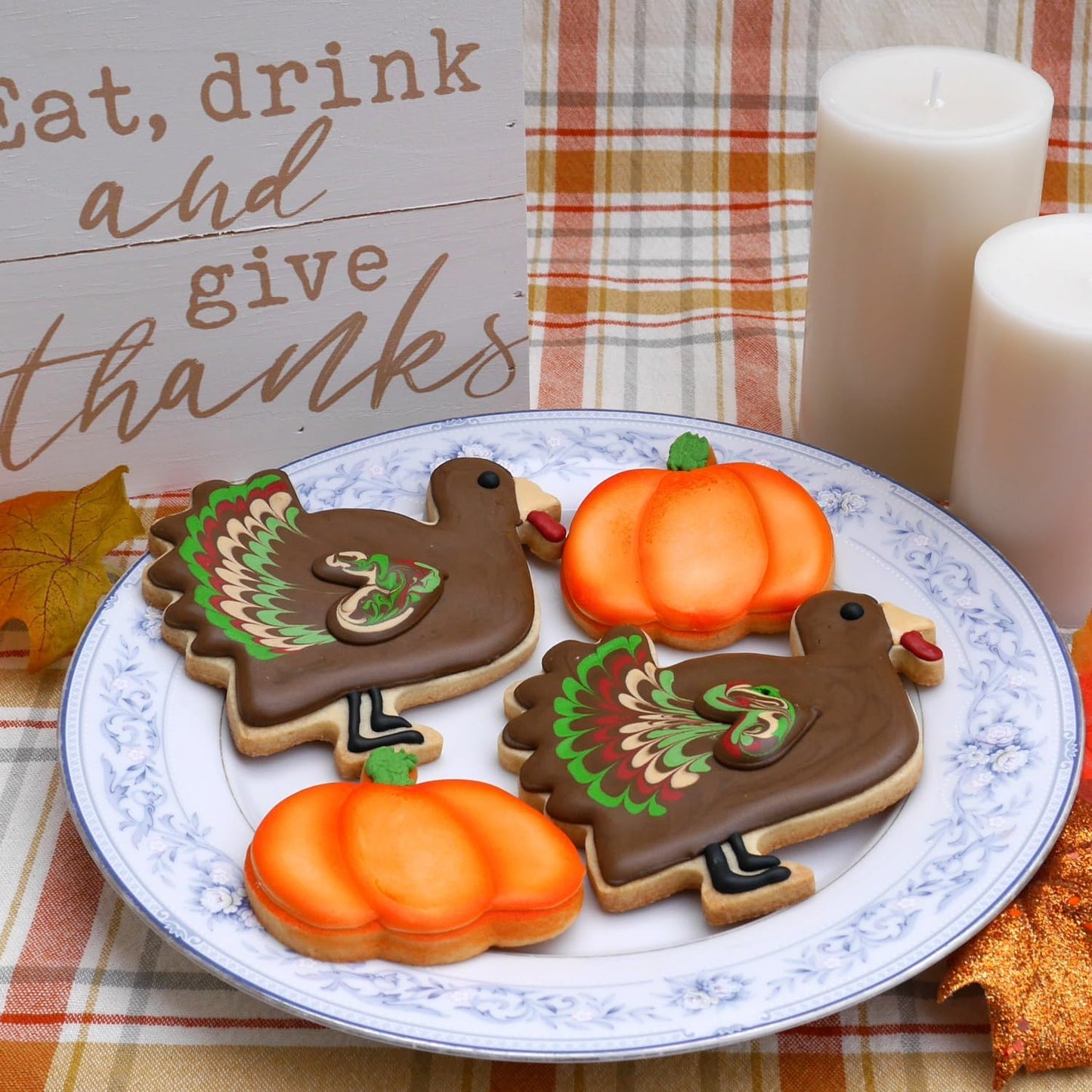Pumpkin Cookie Cutter 3 Piece Set, Premium Food-Grade Stainless Steel, Dishwasher Safe