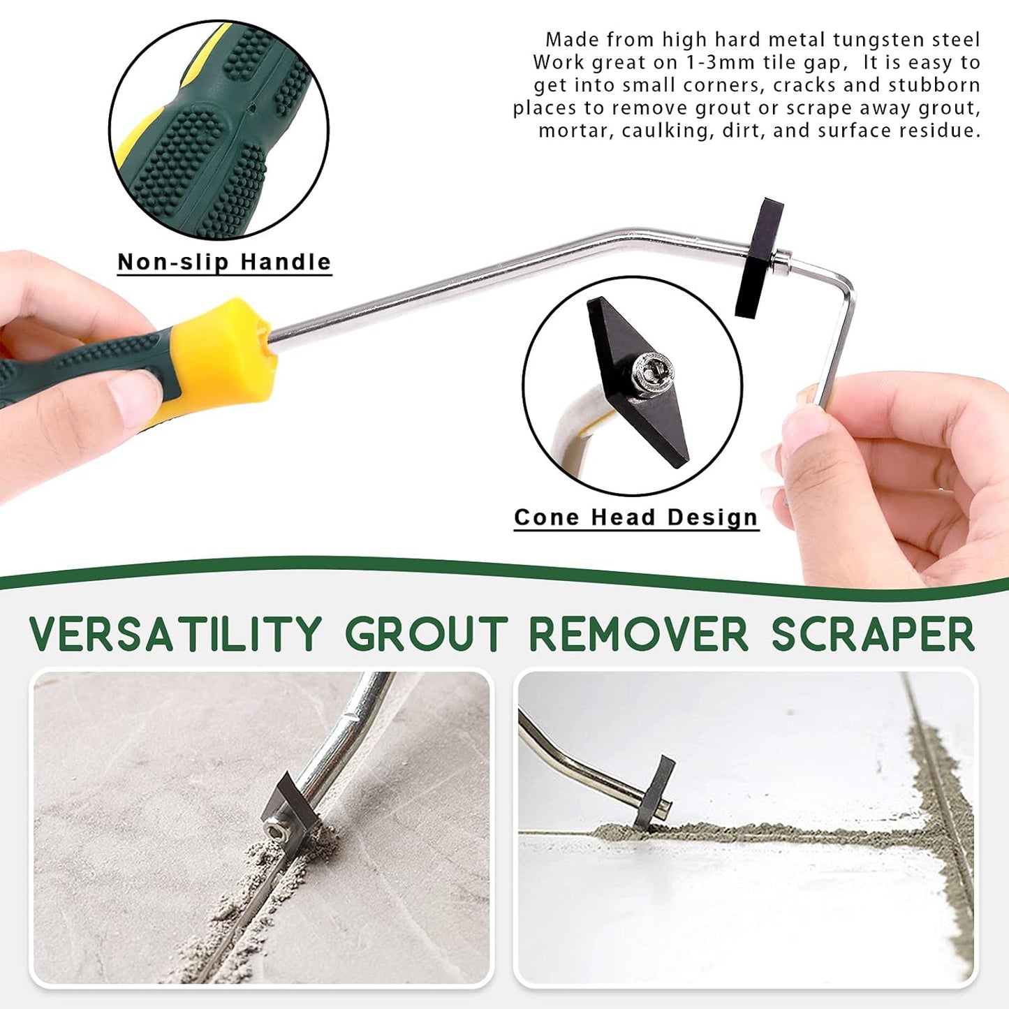 Keadic 22 Pcs Grout Removal Tool Set Contains Grout Saw Knife, Grouts Hand Saw with 8'' Diamond Surface Blades, Tile Joint Cleaning Brush, Caulking Edge Tool Grout Cleaner for Joints Seams Corner