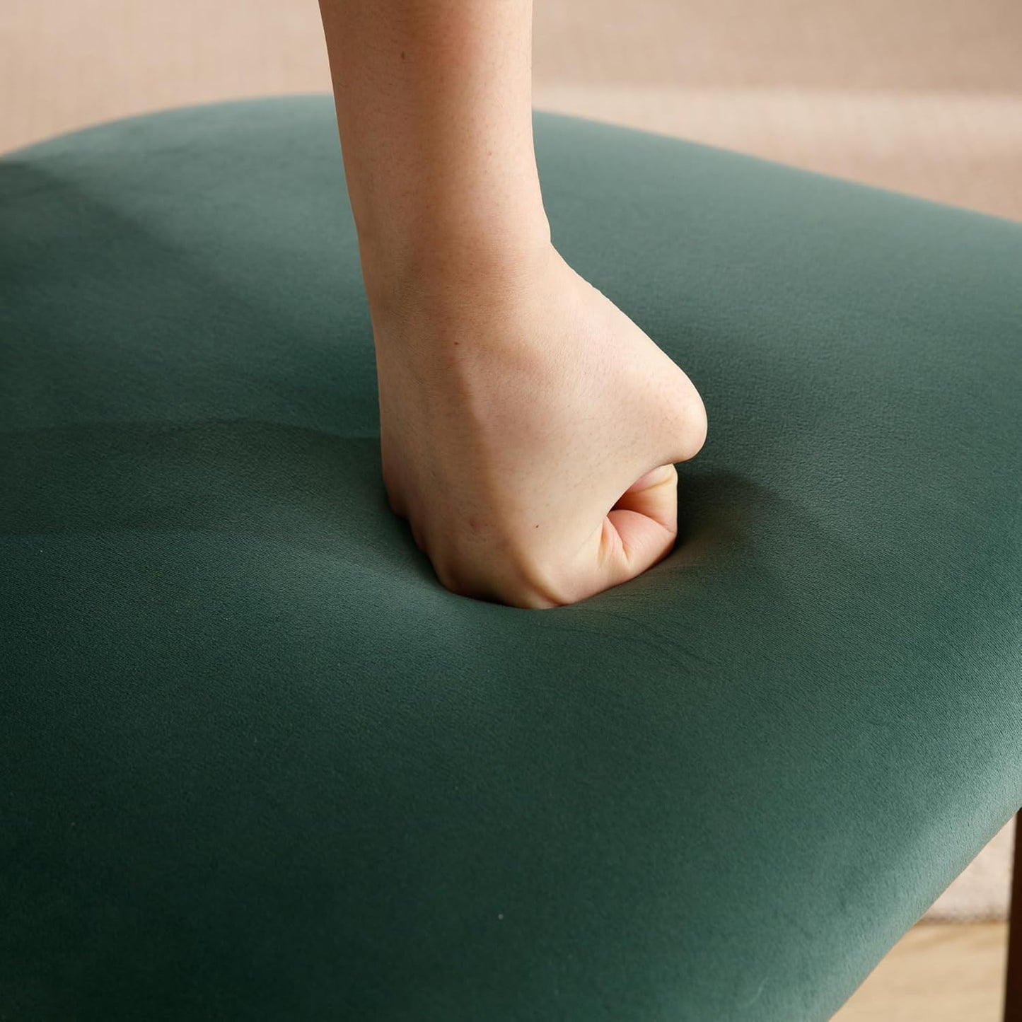 chairus Dining Chairs Set of 6 Velvet Diner Chairs Modern Wood Chairs for Kitchen and Dining Room, Green