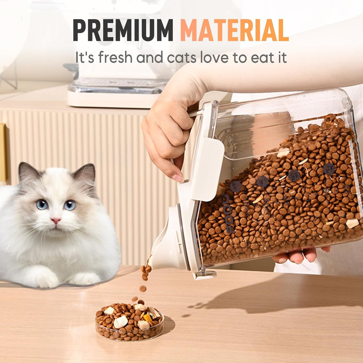 Clear Airtight Food Storage Containers, Transparent Cereal Dry Food Storage with Pouring Spout, for Flour, Sugar and Cereal (95oz Blue)