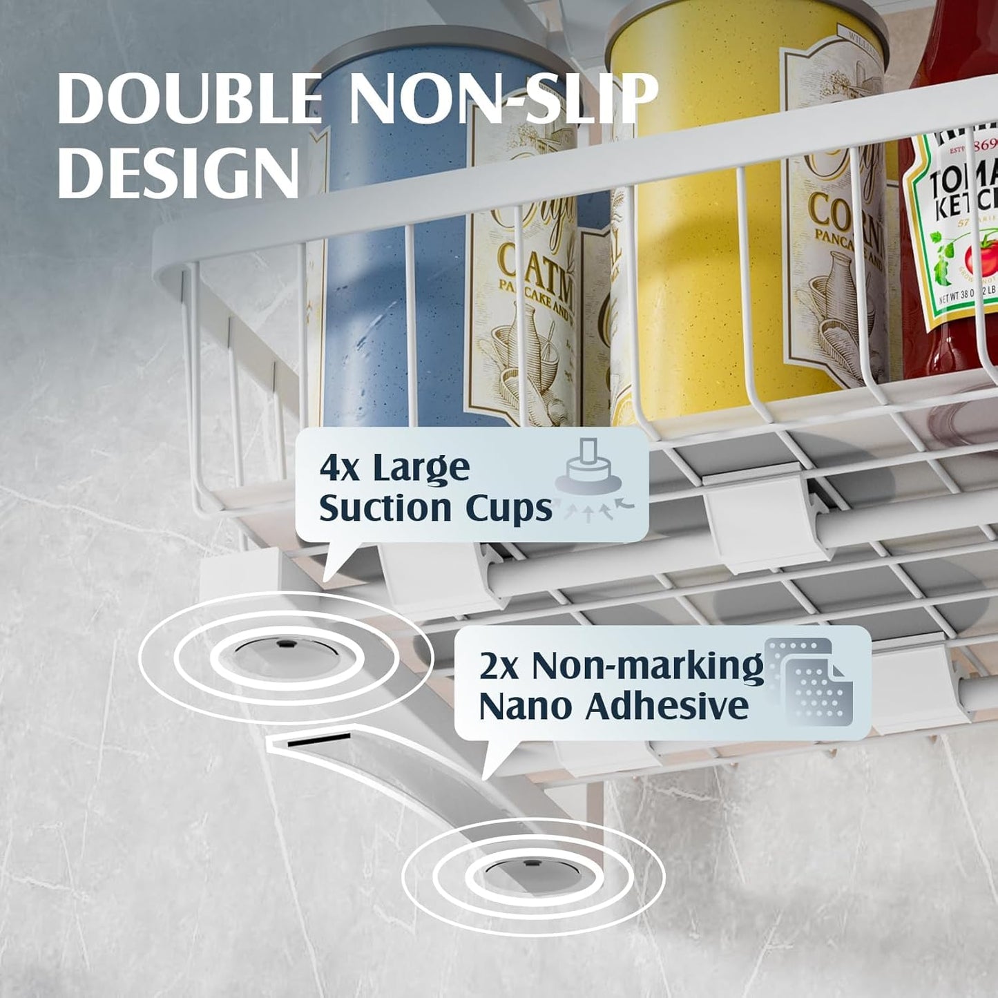 2 Pack Under Sink Organizers and Storage, Height Adjustable Under Sink Storage, Under Cabinet Organizer, Metal 2 Tier Pull out Cabinet Organizer, Bathroom Organizers and Storage, White