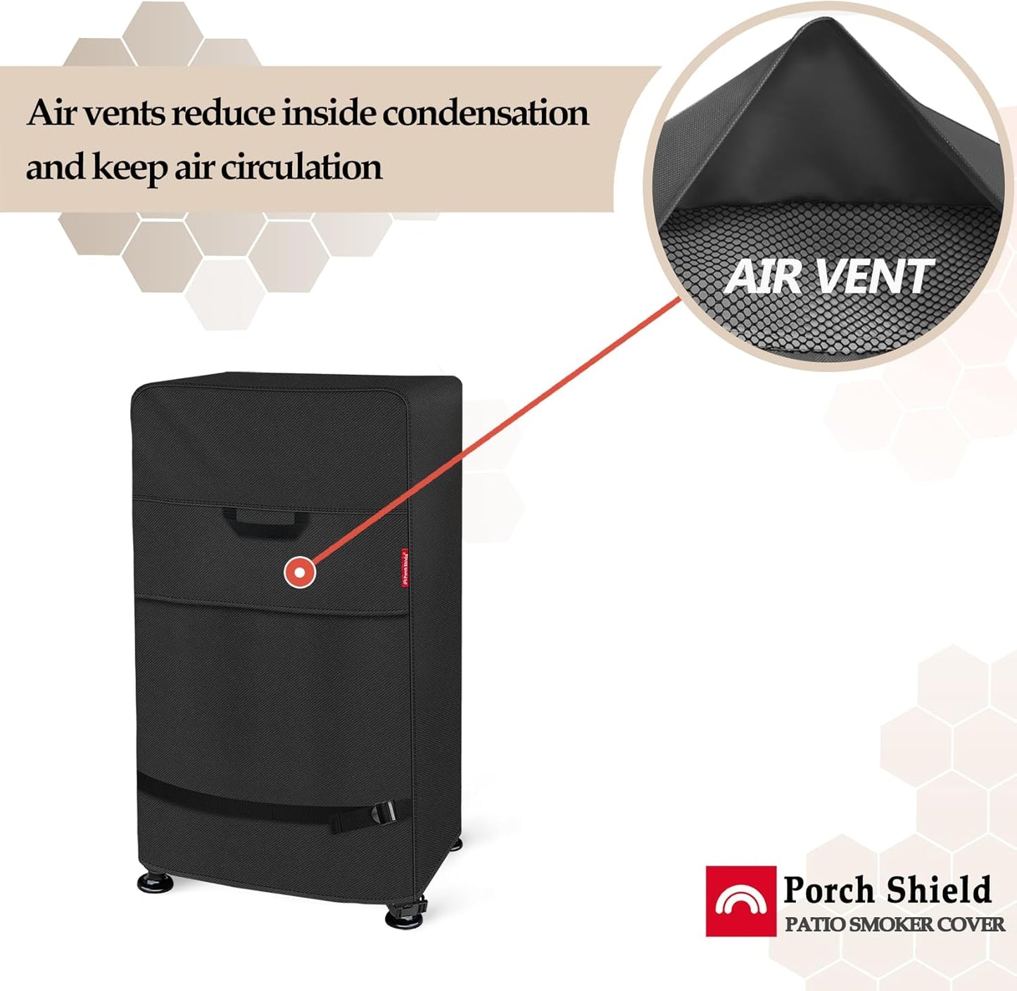 Porch Shield 30 Inch Electric Smoker Cover for Masterbuilt Smoker, Waterproof Heavy Duty Outdoor Smoker Grill Covers 20W x 18D x 33H inch, Black