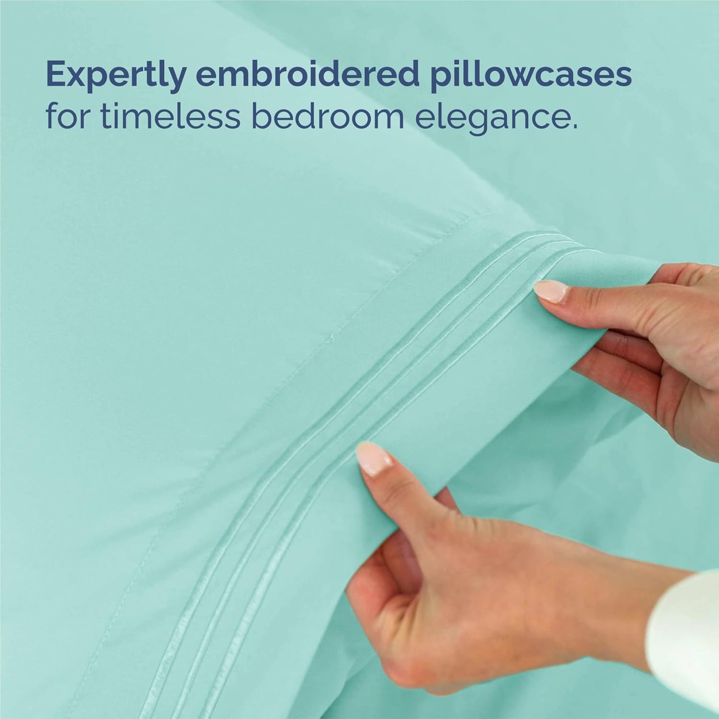 Split King Size 5 Piece Sheet Set - Comfy Breathable & Cooling Bed Sheets Set - Hotel Luxury Bedding for Women, Men, Kids, Teens, Boys & Girls - Deep Pockets, Soft, Wrinkle Free - Oeko-Tex - Spa Blue