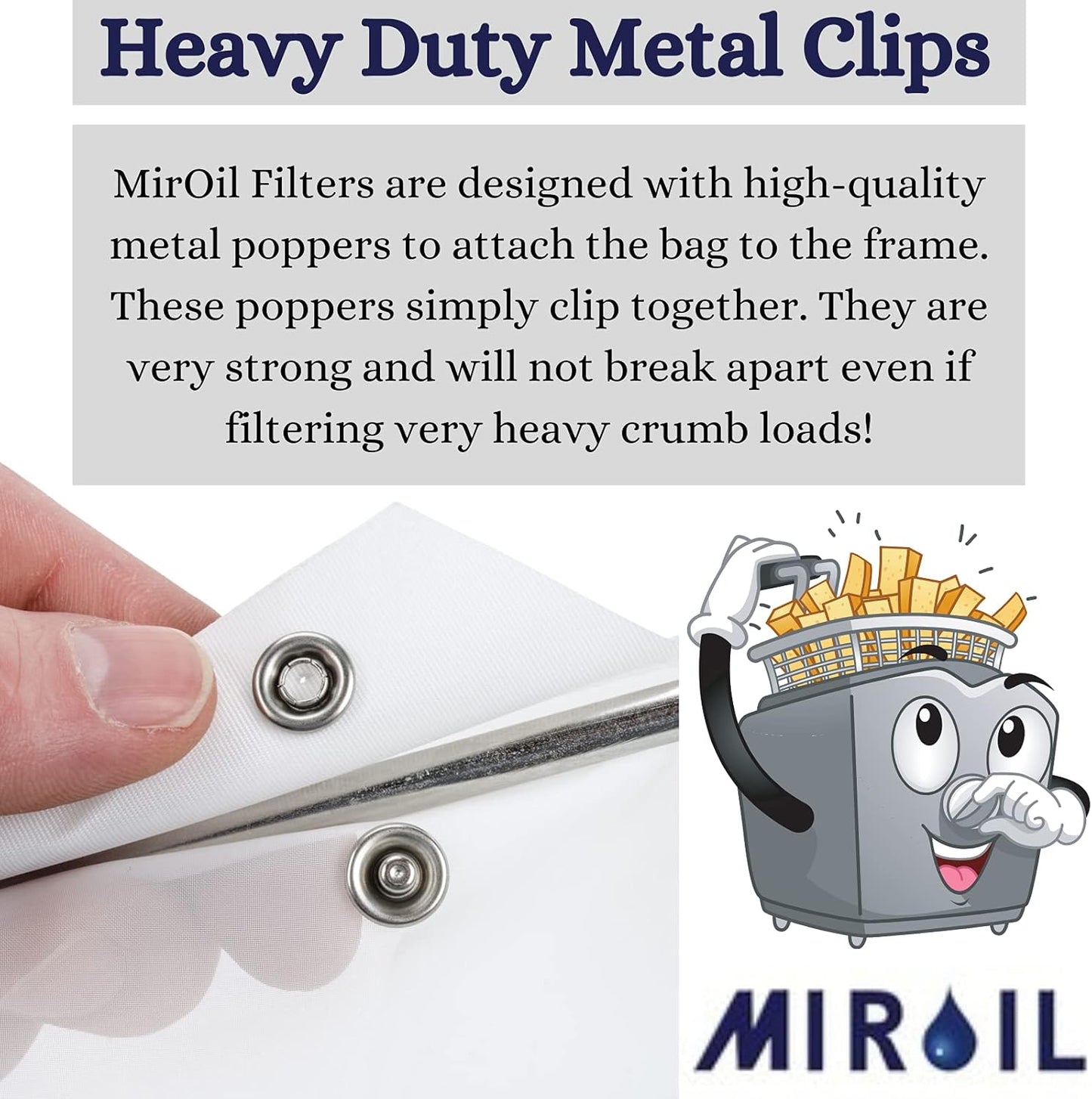 MirOil RB6PS EZ Flow Oil Filter Bag, Maintain Quality & Taste of Fried Food, Reduce Contaminants, Polish, Extends Life of Hot & Cold Cooking Oil Filter Bag for Kitchen, Restaurant(Frame Sold Separate)