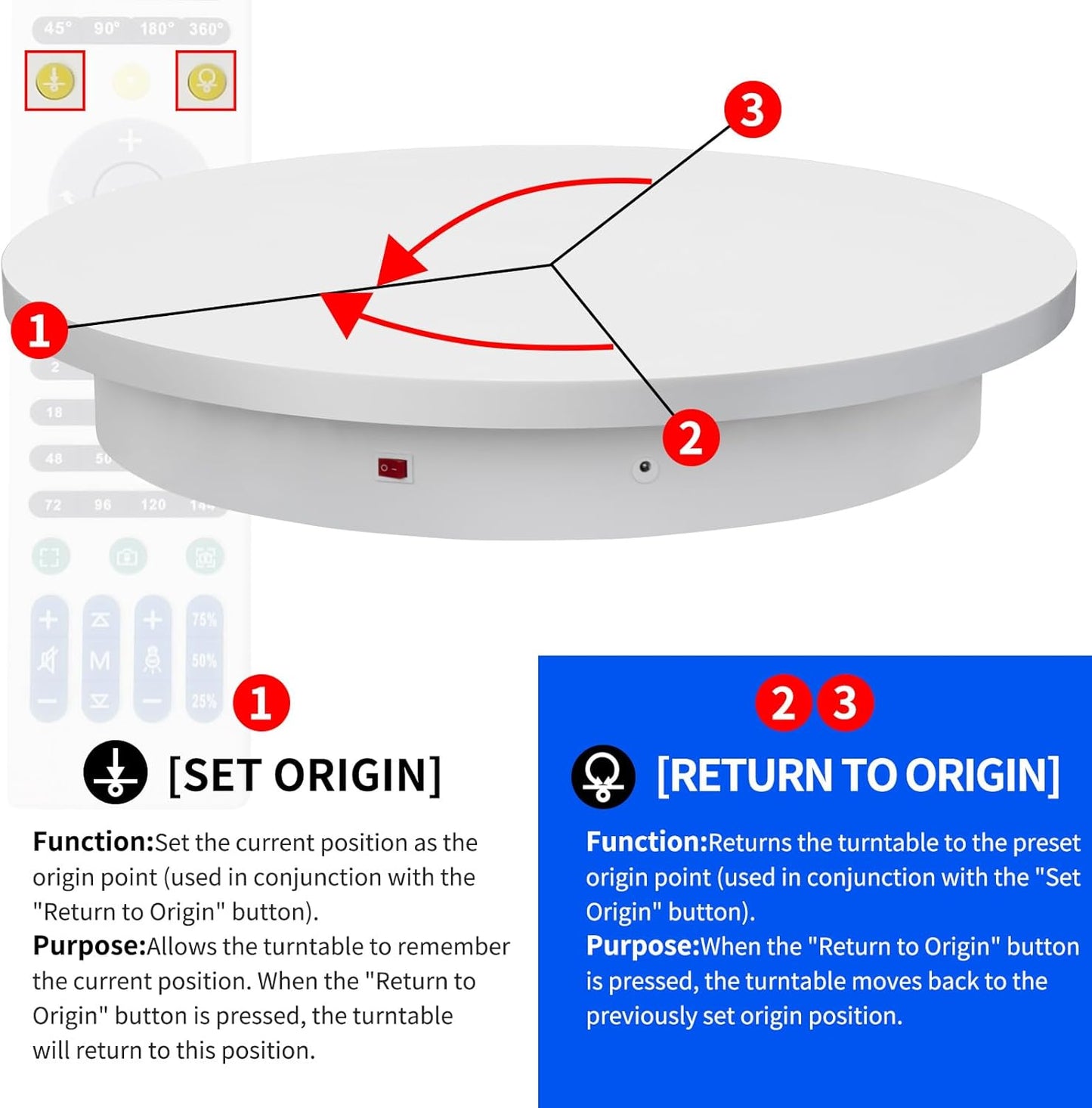 23.6In Remote Large Motorized electric turntable Rotating platform Photography Turntable Motorized lazy susan Base giratoria para for Photography,3D Scanner,Heavy duty display(Load Range:220~500lbs)