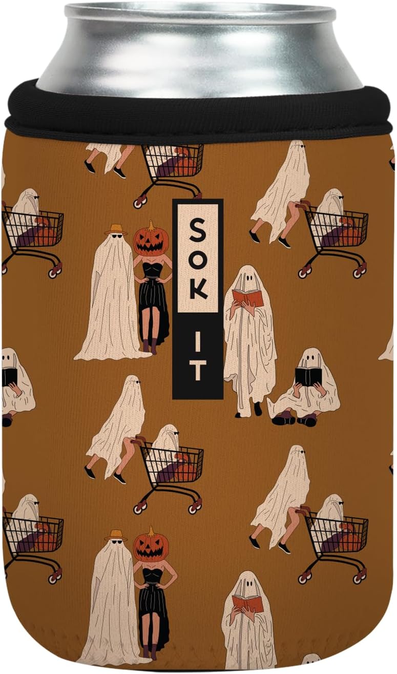 Sok It CanSok Sleeve for Beer & Soda Insulated Neoprene Cover (Material Ghoul, 12oz Can Sleeve)