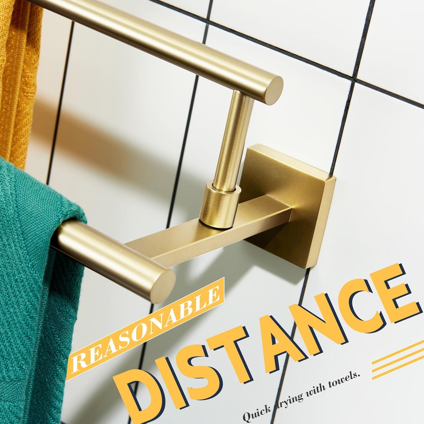 KOKOSIRI Hand Towel Bar 20 Inch Bath Towel Holder Bathroom Racks 50CM for Cabinet Kitchen Rails Brushed Gold Stainless Steel B5009BG-L20