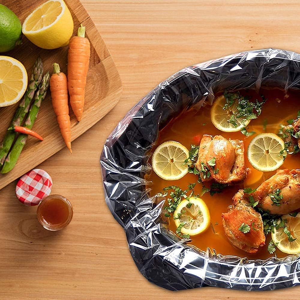 32 Counts Slow Cooker Liners Small Size(11 x 16 Inch) Kitchen Disposable Cooking Bags Fits 1 to 3 Quarts Safe for Oval or Round Pot -2Pack