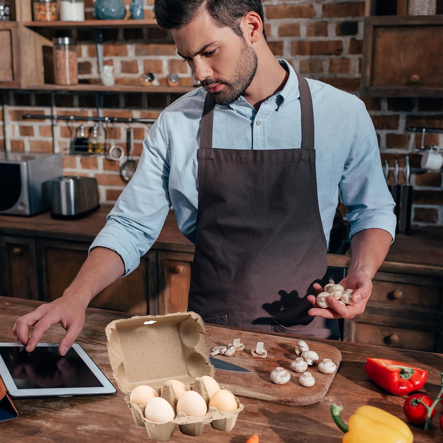 20 Pack Egg Cartons Cheap Bulk, 6 Count Egg Storage Containers Holder, Sturdy Natural Pulp Material Perfect for Storing Extra Eggs