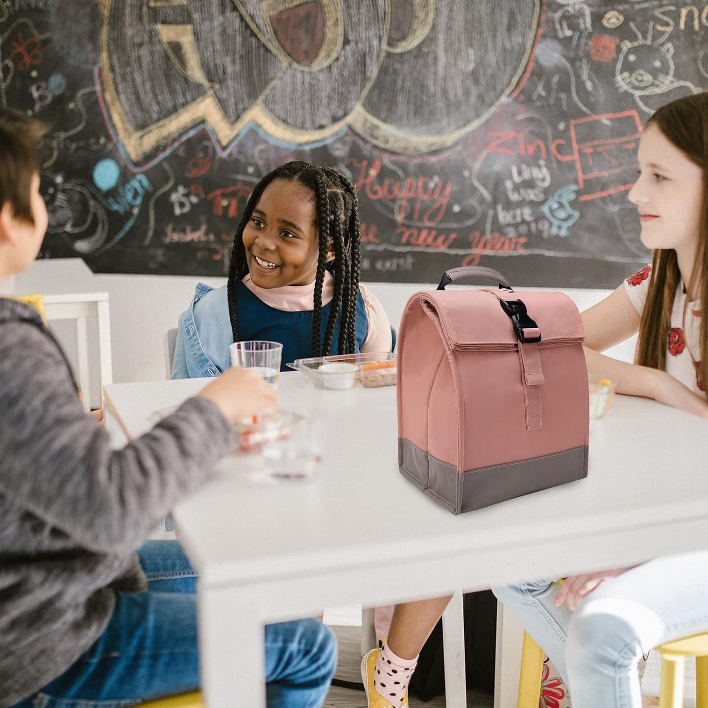 SUNNY BIRD Insulated Lunch Bag Pink Lunch Box Small Cooler Bag for Women, Girls, Adults and Teens (Pink)