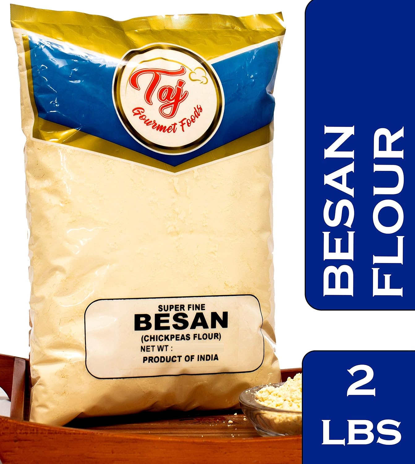 TAJ Besan Flour 2-Pounds | Chick Pea | Gram Flour | Finely Grounded