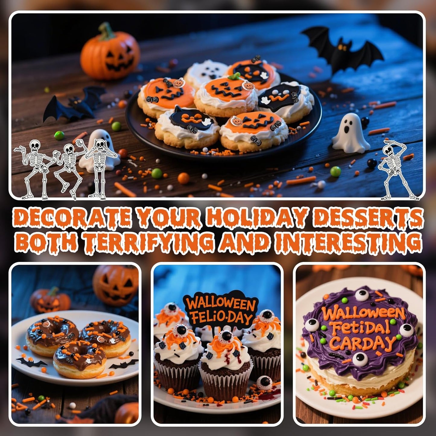 Edible Halloween Pumpkin Sprinkles,Orange Pearls Mix White Ghost,130g/4.58oz,Black Bat Monster,Pearls and Jimmies Mixed,Perfect for Cake Decorations, Baking, Ice Cream, Cookies, Cupcake Topper,Halloween Supplies Children's Party