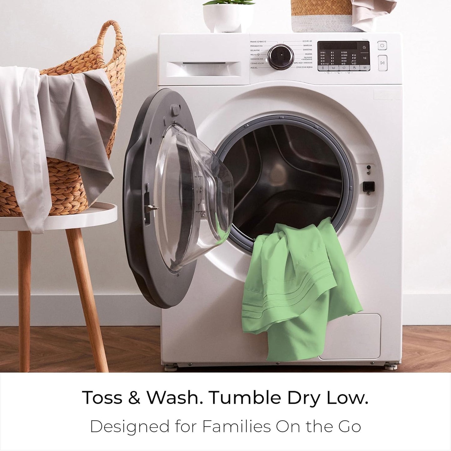 Mellanni California King Sheets Set - 4 PC Iconic Collection Bedding - Hotel Luxury, Extra Soft, Cooling Bed Sheets - Wrinkle, Fade, Stain Resistant (Cal King, Pistachio)