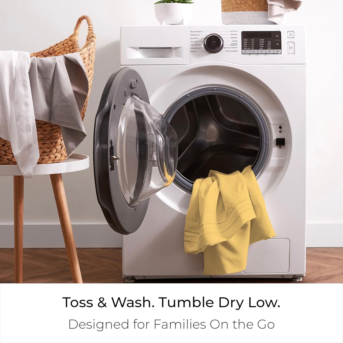 Mellanni California King Sheets Set - 4 PC Iconic Collection Bedding - Hotel Luxury, Extra Soft, Cooling Bed Sheets - Wrinkle, Fade, Stain Resistant (Cal King, Yellow)