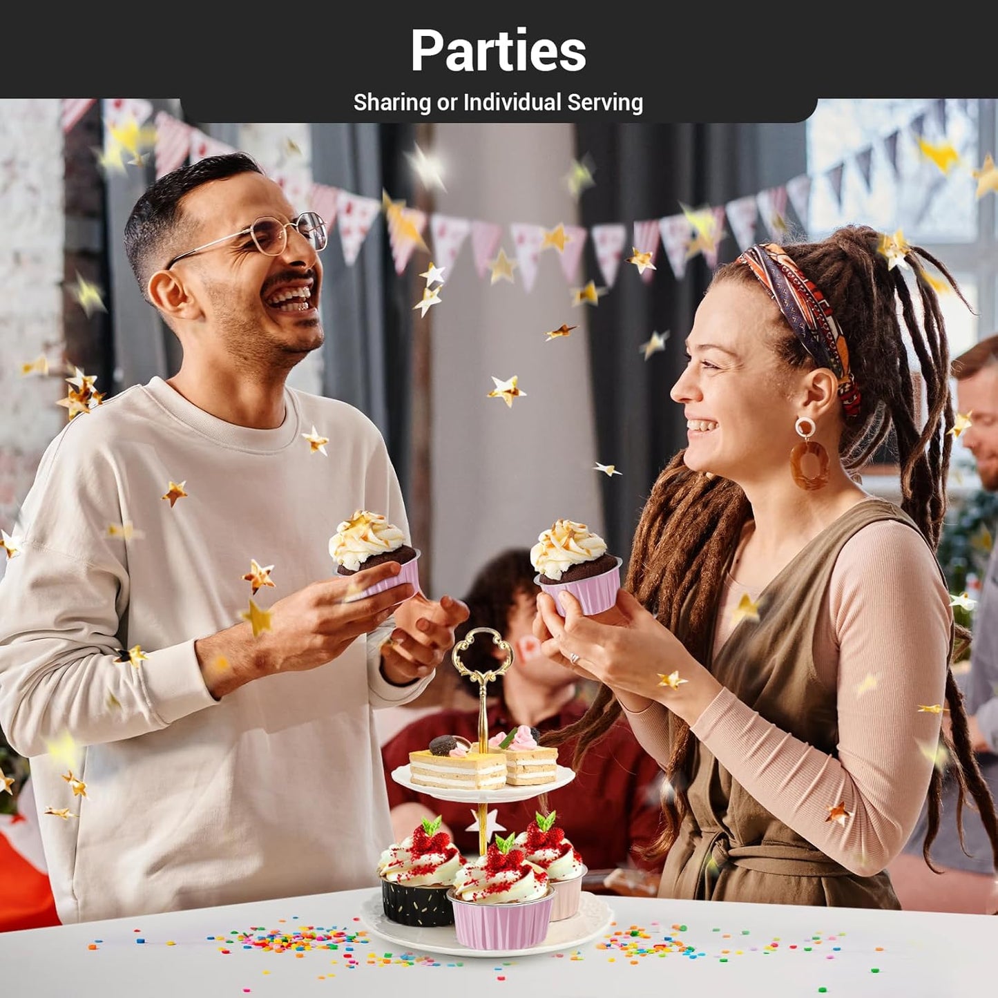 EUSOAR Disposable Foil Ramekins with Lids, 30pcs 5oz 125ml Aluminum Foil Muffin Liners Cupcake Baking Cups, Mini Pie Pans, Disposable Foil Baking Cups Containers for Creme Brulee or Cupcake